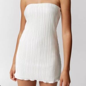 Urban outfitters white strapless dress